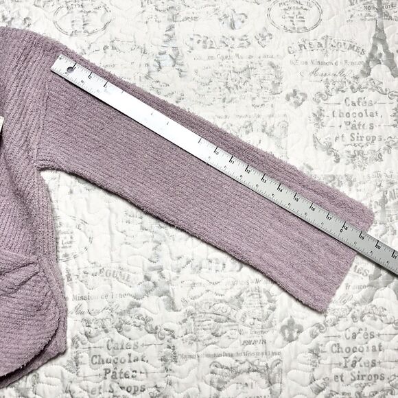 Free People Women Purple Lilac Long Sleeve V-neck Faux Wrap Sweater S OB923359 - Picture 8 of 8